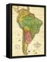 South America - Panoramic Map-Lantern Press-Framed Stretched Canvas