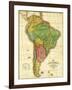 South America - Panoramic Map-Lantern Press-Framed Art Print