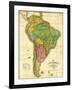 South America - Panoramic Map-Lantern Press-Framed Art Print