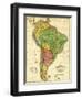 South America - Panoramic Map-Lantern Press-Framed Art Print