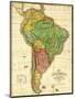 South America - Panoramic Map-Lantern Press-Mounted Art Print