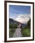 South America, Peru, Ancash, Yungay, Huascaran. View of the Yungay Church in Yungay Viejo-Alex Robinson-Framed Photographic Print