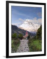 South America, Peru, Ancash, Yungay, Huascaran. View of the Yungay Church in Yungay Viejo-Alex Robinson-Framed Photographic Print