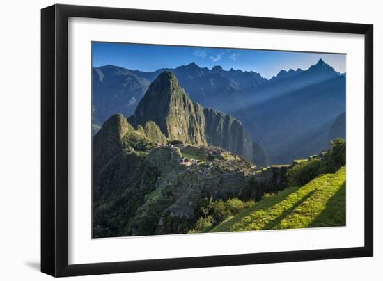 South America, Peru, Urubamba Province, Machu Picchu, UNESCO World Heritage Site-Christian Heeb-Framed Photographic Print