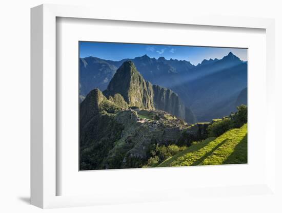 South America, Peru, Urubamba Province, Machu Picchu, UNESCO World Heritage Site-Christian Heeb-Framed Photographic Print