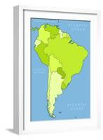 South America Political Division-Tupungato-Framed Art Print