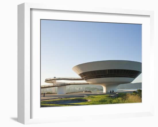 South America, Rio De Janeiro, Niteroi, Oscar Niemeyer's Contemporary Art Museum (MAC Niteroi)-Alex Robinson-Framed Photographic Print