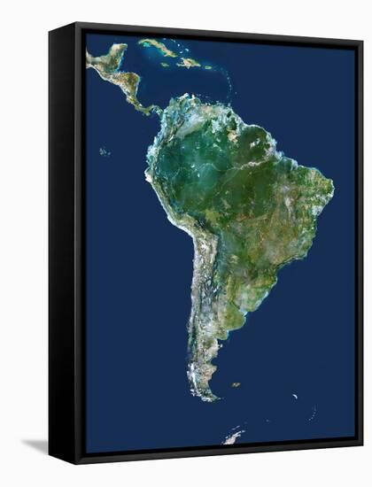 South America, Satellite Image-PLANETOBSERVER-Framed Stretched Canvas