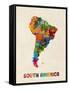 South America Watercolor Map-Michael Tompsett-Framed Stretched Canvas