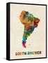 South America Watercolor Map-Michael Tompsett-Framed Stretched Canvas