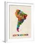 South America Watercolor Map-Michael Tompsett-Framed Art Print