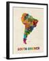 South America Watercolor Map-Michael Tompsett-Framed Art Print