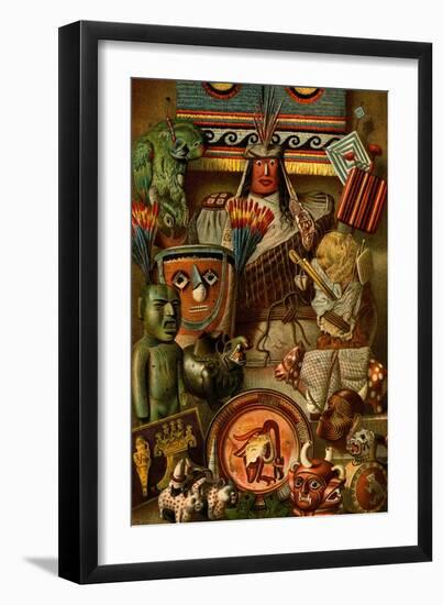 South American Indian Antiquities-F.W. Kuhnert-Framed Art Print