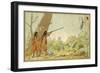 South American Indians Hunting Monkeys with Blowpipes-null-Framed Premium Giclee Print