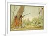 South American Indians Hunting Monkeys with Blowpipes-null-Framed Giclee Print