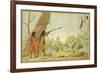 South American Indians Hunting Monkeys with Blowpipes-null-Framed Giclee Print