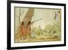 South American Indians Hunting Monkeys with Blowpipes-null-Framed Giclee Print