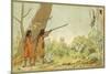 South American Indians Hunting Monkeys with Blowpipes-null-Mounted Giclee Print