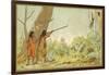 South American Indians Hunting Monkeys with Blowpipes-null-Framed Giclee Print