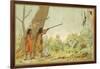 South American Indians Hunting Monkeys with Blowpipes-null-Framed Giclee Print