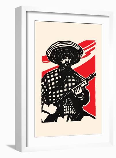 South American Soldier under the Red Banner-Chinese Government-Framed Art Print