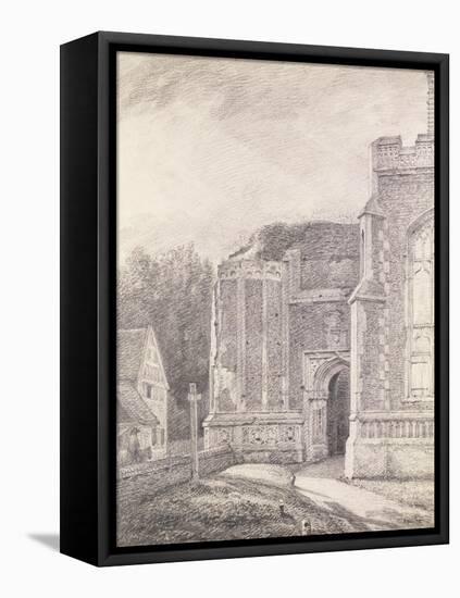 South Archway of the Ruined Tower of East Bergholt Church-John Constable-Framed Stretched Canvas