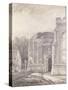 South Archway of the Ruined Tower of East Bergholt Church-John Constable-Stretched Canvas