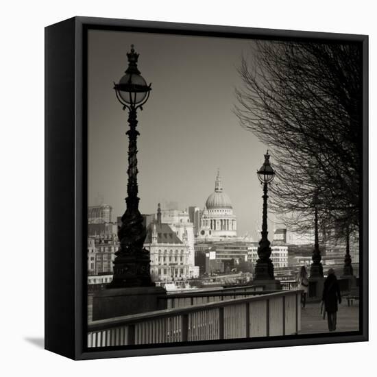 South Bank and St. Paul's Cathedral, London, England-Jon Arnold-Framed Stretched Canvas