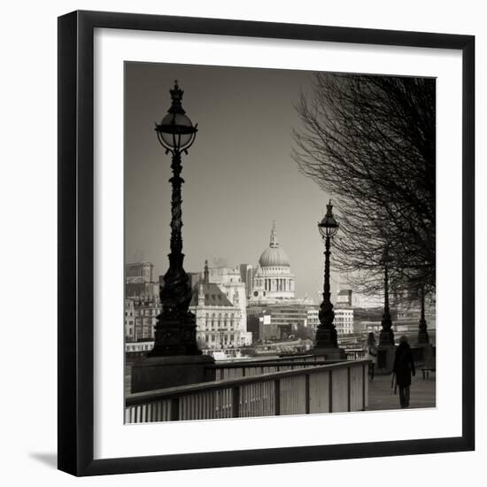 South Bank and St. Paul's Cathedral, London, England-Jon Arnold-Framed Photographic Print