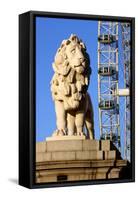 South Bank Lion, London-Peter Thompson-Framed Stretched Canvas