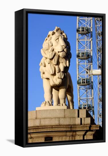 South Bank Lion, London-Peter Thompson-Framed Stretched Canvas