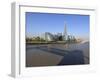 South Bank with City Hall, Shard London Bridge and More London Buildings, London, England-Amanda Hall-Framed Photographic Print