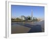 South Bank with City Hall, Shard London Bridge and More London Buildings, London, England-Amanda Hall-Framed Photographic Print