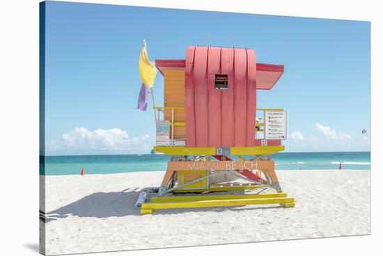 South Beach Lifeguard Chair 13th Street-Richard Silver-Stretched Canvas