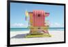 South Beach Lifeguard Chair 13th Street-Richard Silver-Framed Photographic Print