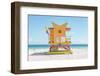 South Beach Lifeguard Chair 3rd Street-Richard Silver-Framed Photographic Print