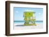 South Beach Lifeguard Chair 6th Street-Richard Silver-Framed Photographic Print