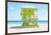 South Beach Lifeguard Chair 6th Street-Richard Silver-Framed Photographic Print