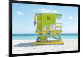 South Beach Lifeguard Chair 6th Street-Richard Silver-Framed Photographic Print