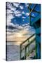 South Beach Miami: a Lifeguard Stand on South Beach During a Sunrise-Brad Beck-Stretched Canvas