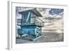 South Beach Miami: a Lifeguard Stand on South Beach During a Sunrise-Brad Beck-Framed Photographic Print