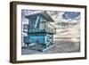 South Beach Miami: a Lifeguard Stand on South Beach During a Sunrise-Brad Beck-Framed Photographic Print