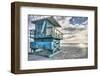 South Beach Miami: a Lifeguard Stand on South Beach During a Sunrise-Brad Beck-Framed Photographic Print