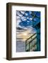 South Beach Miami: a Lifeguard Stand on South Beach During a Sunrise-Brad Beck-Framed Photographic Print