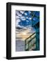 South Beach Miami: a Lifeguard Stand on South Beach During a Sunrise-Brad Beck-Framed Photographic Print