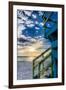 South Beach Miami: a Lifeguard Stand on South Beach During a Sunrise-Brad Beck-Framed Photographic Print