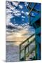 South Beach Miami: a Lifeguard Stand on South Beach During a Sunrise-Brad Beck-Mounted Photographic Print