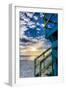 South Beach Miami: a Lifeguard Stand on South Beach During a Sunrise-Brad Beck-Framed Photographic Print