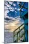 South Beach Miami: a Lifeguard Stand on South Beach During a Sunrise-Brad Beck-Mounted Photographic Print