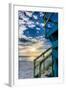 South Beach Miami: a Lifeguard Stand on South Beach During a Sunrise-Brad Beck-Framed Photographic Print